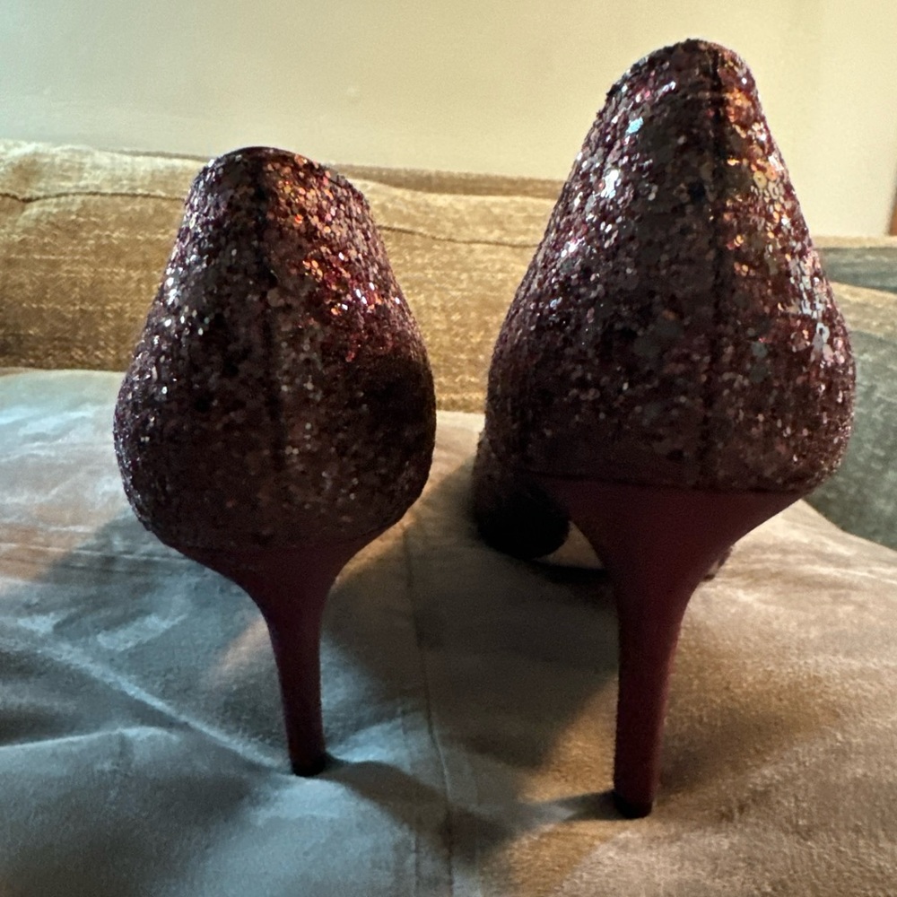 White House black market glitter high heels shoes sz 7.5 - Picture 3 of 8
